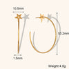 Women's Geometric Starshaped Statement Hoop Earrings In Electroplated Stainless Steel