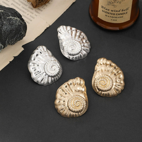 Women's Geometric Statement Earrings Exaggerated Retro Alloy Design With Electroplated Finish And Stainless Steel Ear Posts