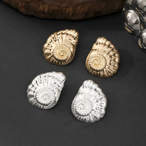 Women's Geometric Statement Earrings Exaggerated Retro Alloy Design With Electroplated Finish And Stainless Steel Ear Posts