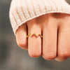 Women's Geometric Sterling Silver 925 Electroplated Diamond Ring