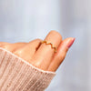 Women's Geometric Sterling Silver 925 Electroplated Diamond Ring