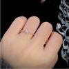 Women's Geometric 925 Sterling Silver Electroplated Single Diamond Ring