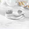 Women's Geometric Sterling Silver Goldplated Open Ring With Polished Mobius Design And Adjustable Fit