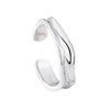 Women's Geometric Sterling Silver Goldplated Open Ring With Polished Mobius Design And Adjustable Fit