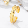 Women's Geometric Sterling Silver Goldplated Open Ring With Polished Mobius Design And Adjustable Fit