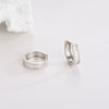 Women's Geometric 925 Sterling Silver Hoop Earrings With Sparkling Zircon Accents And Electroplated Finish Fashion Jewelry