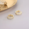 Women's Geometric 925 Sterling Silver Hoop Earrings With Sparkling Zircon Accents And Electroplated Finish Fashion Jewelry