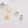 Women's Geometric 925 Sterling Silver Hoop Earrings With Sparkling Zircon Accents And Electroplated Finish Fashion Jewelry