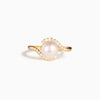 Women's Geometric Sterling Silver Pearl Eye Ring With Electroplating