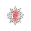 Women's Geometric 925 Sterling Silver Ring Set With Diamonds