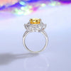 Women's Geometric 925 Sterling Silver Ring Set With Diamonds