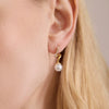 Women's Geometric Stud Earrings With Rhinestone And Pearl Accents Stainless Steel With Titanium Steel Posts Pvd Vacuum Gold Plated