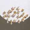 Women's Geometric Stud Earrings With Zircon Stones Stainless Steel And Titanium Steel Posts Pvd Vacuum Gold Plated Design