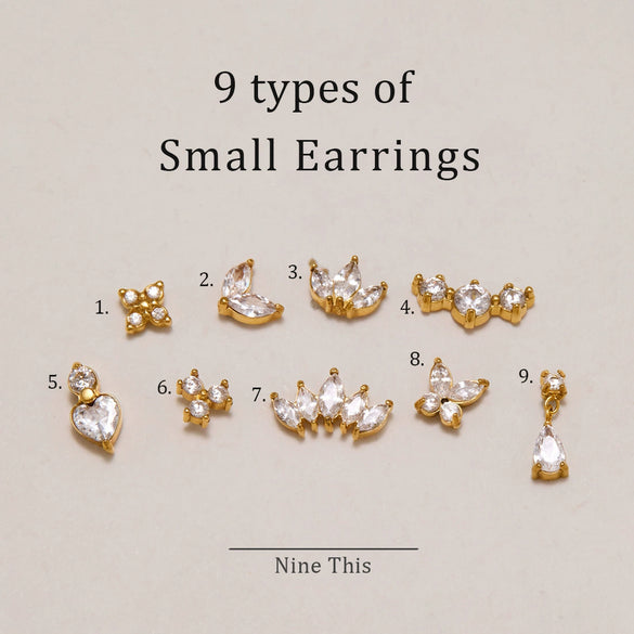 Women's Geometric Stud Earrings With Zircon Stones Stainless Steel And Titanium Steel Posts Pvd Vacuum Gold Plated Design