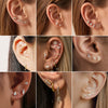 Women's Geometric Stud Earrings With Zircon Stones Stainless Steel And Titanium Steel Posts Pvd Vacuum Gold Plated Design