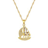 Women's Geometric Style Stainless Steel And Copper Sailboat Necklace With Electroplating