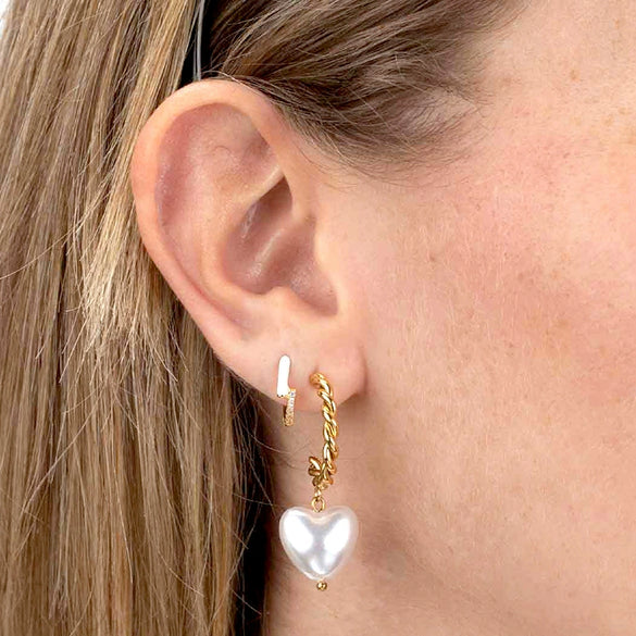 Women's Geometric Stylish Versatile Silver Needle Copper Earrings With Dripping Oil Design