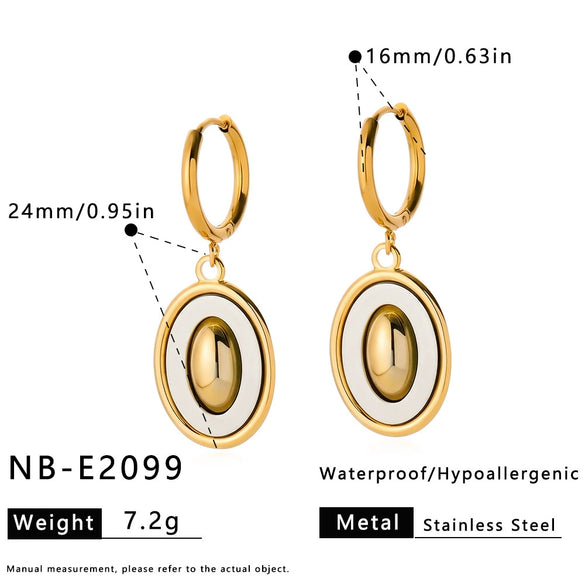 Women's Geometric Teardrop Stainless Steel Earrings With 18K Gold Plating Minimalist Elegant Fashion Jewelry