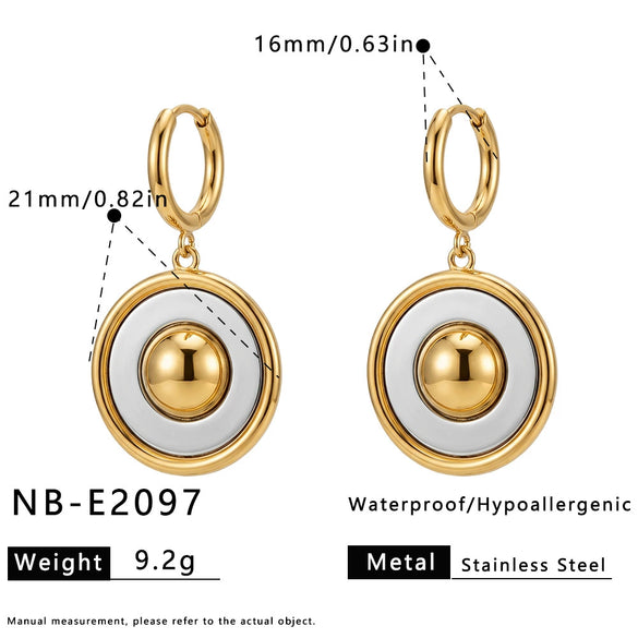 Women's Geometric Teardrop Stainless Steel Earrings With 18K Gold Plating Minimalist Elegant Fashion Jewelry