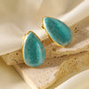 Women's Geometric Teardrop Stainless Steel Oil Drip Earrings With Electroplated Finish Simple Fashion Earrings