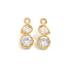 Women's Geometric Teardrop Zircon Drop Earrings In Electroplated Stainless Steel With Round Spliced Design