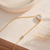 Women's Geometric Teardrop Zircon Pendant Stainless Steel Necklace With 18K Gold Plating