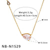 Women's Geometric Teardrop Zircon Pendant Stainless Steel Necklace With 18K Gold Plating