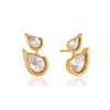Women's Geometric Teardrop Zirconia Stud Earrings With Titanium Steel Posts And Pvd Vacuum Gold Plating Elegant Wholesale Jewelry