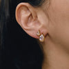 Women's Geometric Teardrop Zirconia Stud Earrings With Titanium Steel Posts And Pvd Vacuum Gold Plating Elegant Wholesale Jewelry