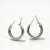Women's Geometric Thick Cshaped Hoop Earrings With Smooth Iron Finish Environmentally Friendly Electroplating And Stainless Steel Posts