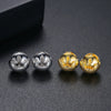Women's Geometric Three Dimensional Ball Earrings In Electroplated Copper With Simple Spherical Design