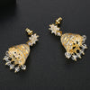 Women's Geometric Three Dimensional Copper Zircon Wind Chime Earrings With Retro Electroplated Finish Fashion Statement Ear Jewelry