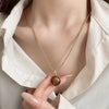 Women's Geometric Tiger Eye Clavicle Chain Necklace Copper Alloy Electroplated Light Luxury Highend Jewelry