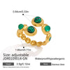 Women's Geometric Tiger Eye Natural Stone Ring In Stainless Steel With Vacuum Pvd Gold Plating Hypoallergenic Jewelry