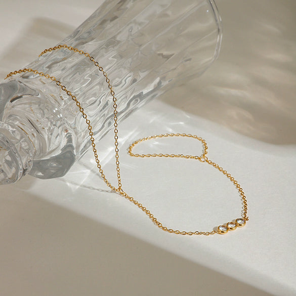 Women's Geometric Titanium Steel And 18K Gold Finger Chain And Footpiece