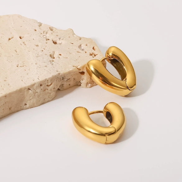 Women's Geometric Titanium Steel And Stainless Steel Electroplated Earrings