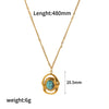 Women's Geometric Titanium Steel And Stainless Steel Turquoise Necklace With Electroplating