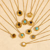 Women's Geometric Titanium Steel And Stainless Steel Turquoise Necklace With Electroplating