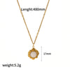 Women's Geometric Titanium Steel And Stainless Steel Turquoise Necklace With Electroplating