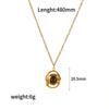 Women's Geometric Titanium Steel And Stainless Steel Turquoise Necklace With Electroplating