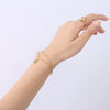 Women's Geometric Stainless Steel Double Layer Bracelet With Acrylic Pendant Electroplated Fashion Jewelry