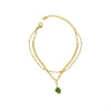 Women's Geometric Stainless Steel Double Layer Bracelet With Acrylic Pendant Electroplated Fashion Jewelry