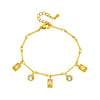 Women's Geometric Titanium Steel Electroplated Round Square Diamond Bracelet Jewelry