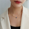 Women's Geometric Titanium Steel Evil Eye Necklace With Gold Plated Electroplated Cross Chain Personality Jewelry