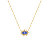 Women's Geometric Titanium Steel Evil Eye Necklace With Gold Plated Electroplated Cross Chain Personality Jewelry