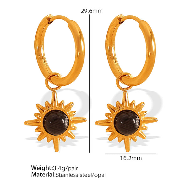 Women's Geometric 316L Stainless Steel Gold Plated Fashionable Allmatch Earrings