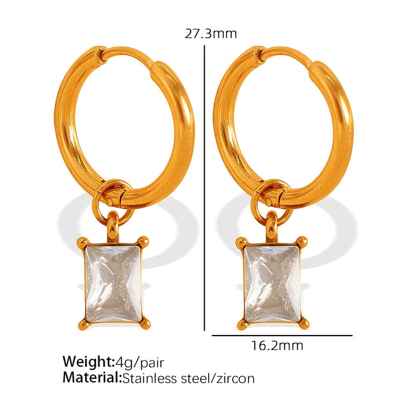 Women's Geometric 316L Stainless Steel Gold Plated Fashionable Allmatch Earrings