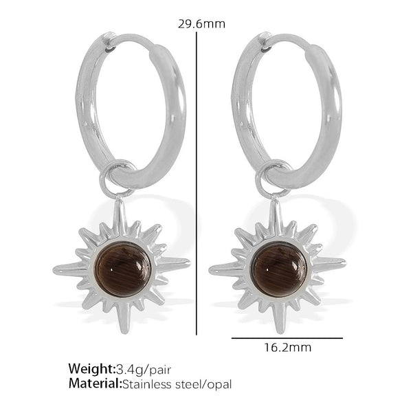 Women's Geometric 316L Stainless Steel Gold Plated Fashionable Allmatch Earrings