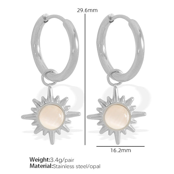 Women's Geometric 316L Stainless Steel Gold Plated Fashionable Allmatch Earrings