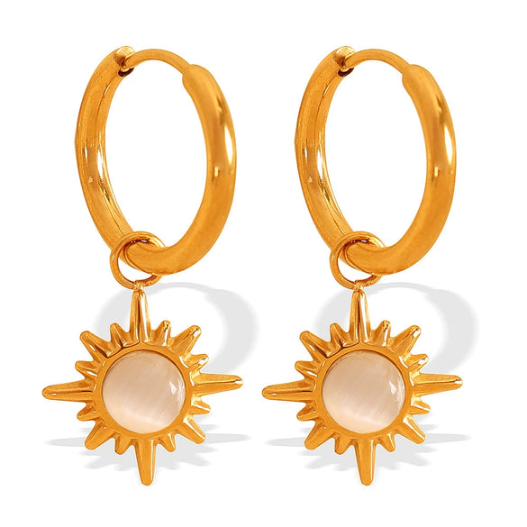 Women's Geometric 316L Stainless Steel Gold Plated Fashionable Allmatch Earrings